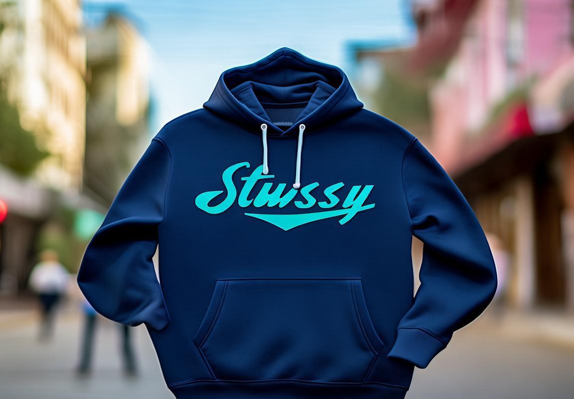 Sudadera Stussy Azul Marino para Hombres: Oferta Especial en Guadalajara para Running y Alo