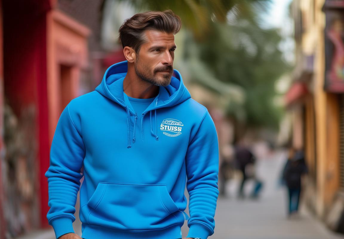 Stussy Jersey Azul para Hombres: Rebajas y Moda para Running en Guadalajara
